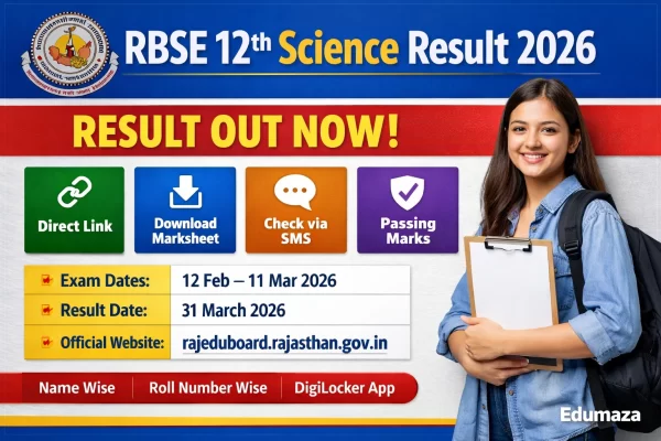 RBSE 12th Science Result 2026 Out – Check Rajasthan Board Scorecard