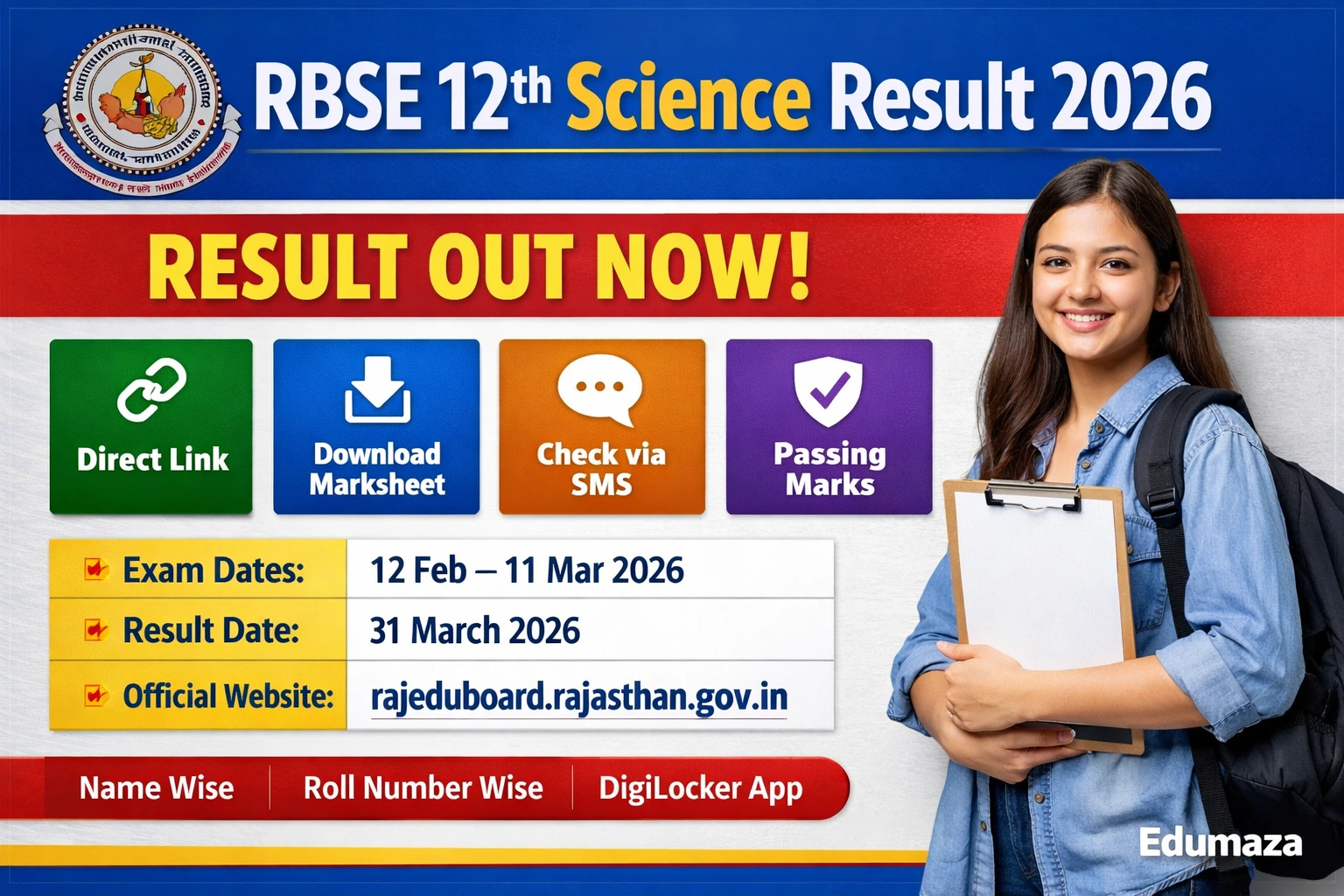 RBSE 12th Science Result 2026 Out Now | Rajasthan Board Scorecard